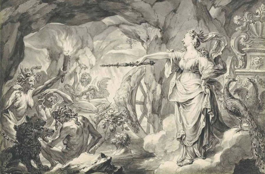 Fig. 4 - Juno Visiting a Part of Hades Where Great Evildoers Are Tormented